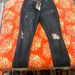 Women's Distressed Blue Jeans